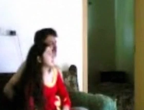 Arab girl gives her man a handjob and rides his weasel words on the sofa