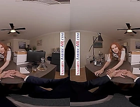 Naughty america - your redhead babe employee madison morgan fucks you in the office