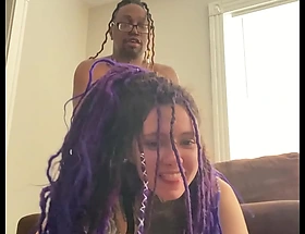 Broke purple dreadhead takes abiding dick in rough pounding