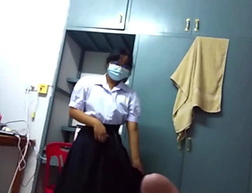 Cute thai student teen glass student have sex with his friend