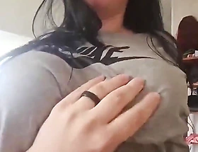 Beautiful Big Teat Dark Haired Girlfriend Gets Pounded While Beast on Top