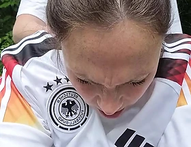Pregnant German football mom fucks in the 9month outside