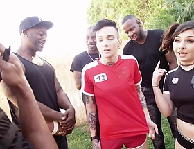 Keira Croft - Keira's Interracial DP Gangbang Tryout